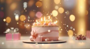 AI generated birthday, food, cake, celebrate, sweet, party photo