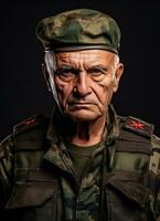 ai generado un hombre ese estaba en el Ejército poses para un retrato foto