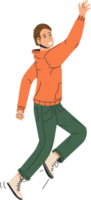 Happy Man in Casual Clothes Jumping png