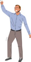 Confident Businessman with Holds Fist. png