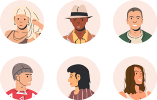 Different people avatars or user portraits png