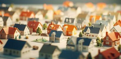 AI generated miniature houses in a small town photo