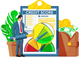 Credit Score Indicator and Bank Rating Gauge Report png