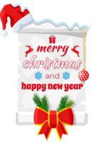 Old Christmas Parchment Scroll with Santa Hat png