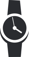 Wristwatch, black clock with strap png