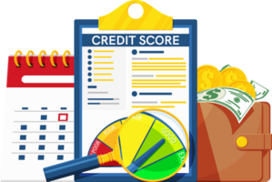 Credit Score Indicator and Bank Rating Gauge Report png