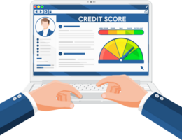 Credit Score Indicator and Bank Rating Gauge Report png