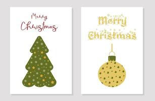 Holiday postcard with New Years Christmas tree. vector