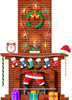 Santa claus stuck in chimney. png