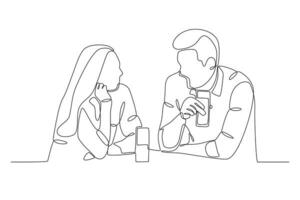 Lovers drink alcohol at dinner vector