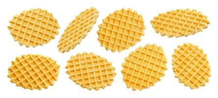 Belgian waffles isolated on white background photo