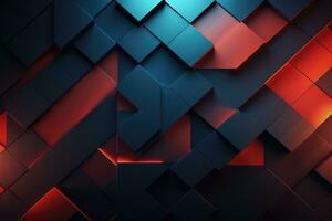 AI generated Abstract background with blue and red geometric shapes. 3d render illustration, abstract creative geometric background, AI Generated photo