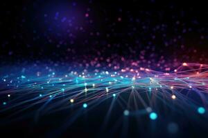 AI generated Abstract technology background with fiber optic network connections photo