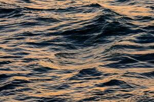 the ocean at sunset with small waves and ripples photo