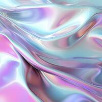 AI generated Abstract holographic iridescent foil texture Generative ai. photo