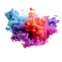 AI generated Abstract colorful smoke on a white background, for design and decoration. Generative ai png