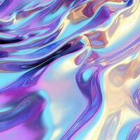 AI generated Abstract holographic iridescent foil texture Generative ai. photo