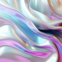 AI generated Abstract holographic iridescent foil texture Generative ai. photo
