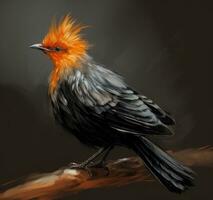 AI generated a drawing based on a hen of the night bird photo