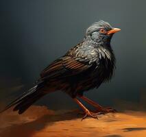 AI generated a drawing based on a hen of the night bird photo