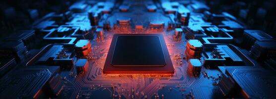 AI generated a computer chip on top of a circuit board photo