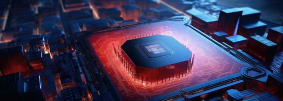 AI generated a computer chip on top of a circuit board photo