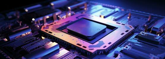 AI generated a computer chip on top of a circuit board photo
