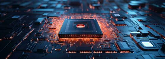 AI generated a computer chip on top of a circuit board photo