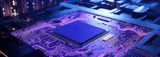 AI generated a computer chip on top of a circuit board photo