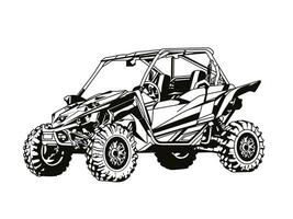 off road vehicle vector illustration in black and white style