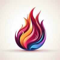 AI generated a photo of fire flame logo icon vector design Generative AI