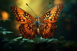 AI generated Beautiful Butterfly, Dreamy fantasy magical butterflies, soft light colors wings, Ai Generated photo