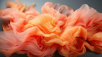 AI generated Abstract Silk Drapery in Peach Fuzz, Color of Elegance. photo