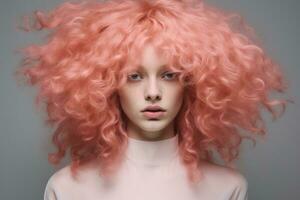 AI generated Ethereal Portrait in 2024's Trendy Peach Fuzz Color. photo