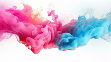 ai generado vibrante resumen fumar olas en pastel color armonía foto
