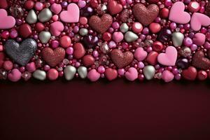 AI generated Romantic Valentine's Day Card, Expressions of Love and Devotion. photo