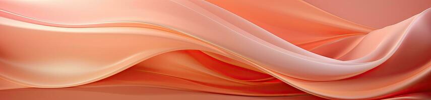 AI generated Abstract Silk Drapery in Peach Fuzz, Color of Elegance. photo