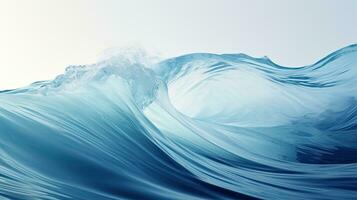 ai generado crujiente azul agua ola con tranquilo ondas y reflexión foto