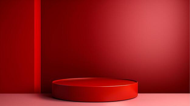 AI generated Minimalistic Pedestal Platform Clean Design Element for Product Showcase  Events, Generative Ai photo