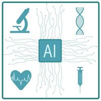 artificial inteligencia en el campo de medicamento, artificial inteligencia en el futuro ayuda a diagnosticar el enfermedad a un temprano escenario, cuales aumenta el del paciente posibilidades de recuperación vector