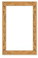 AI generated Wooden Frame With Beautiful Carved Illustrations photo