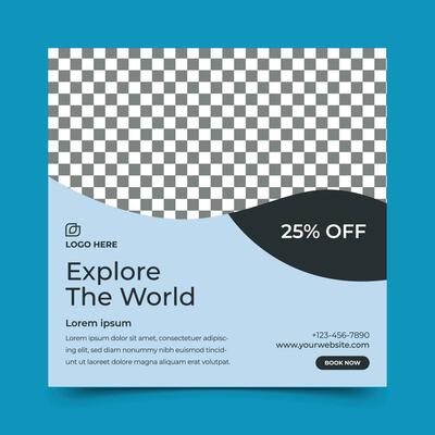explore the world social media post template