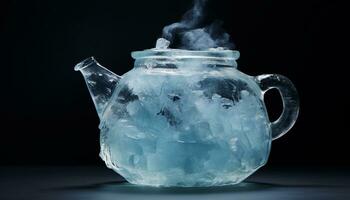 AI generated kettle in ice cube teapot photo