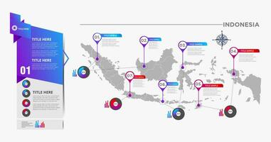 the map of indonesia with the country's location and information vector