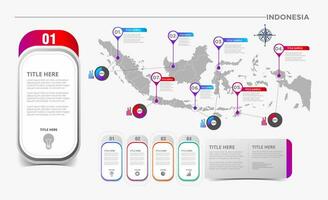 the map of indonesia with the country's location and information vector