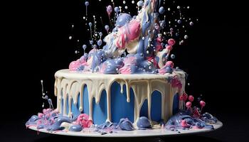 AI generated icing fountain cake ceremony photo