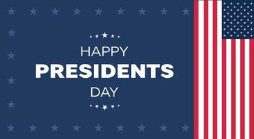 Happy Presidents Day banner. Federal holiday in America. Banner with US flag. Header for letters, websites, mailing lists vector