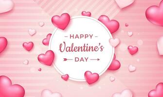 Happy valentine's day background with hearts vector