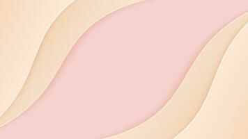 Abstract paper art pink and brown pastel colored skintones line curve background design. Vector illustration