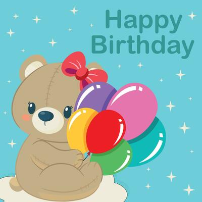 Lovely birthday cards design with cake, balloons and typography design. Abstract universal grunge artistic templates. For poster, business card, invitation, flyer, banner, email header